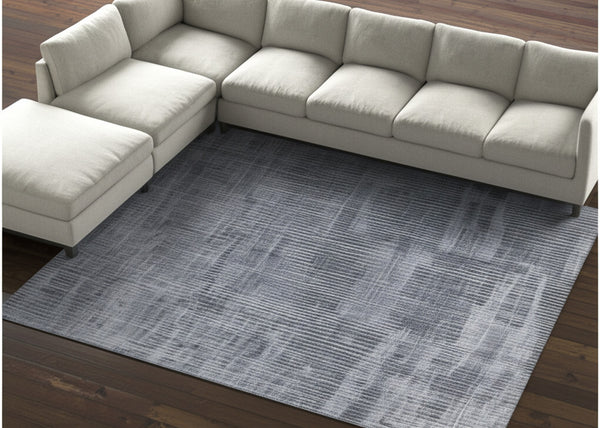 Homeroots 12' Blue Ivory & Gray Abstract Hand Woven Distressed Area Rug - Artisan Crafted, Unique Style & Comfort Blue,Ivory,Gray Wool Blend 617294