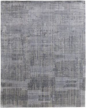 HomeRoots 12' X 15' Hand-Woven Blue Ivory Gray Abstract Area Rug - Artisan Crafted Distressed Design for Style 617294