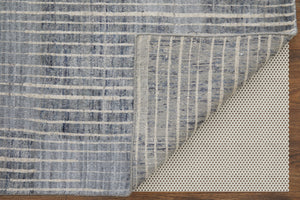 Homeroots 12' Blue Ivory & Gray Abstract Hand Woven Distressed Area Rug - Artisan Crafted, Unique Style & Comfort Blue,Ivory,Gray Wool Blend 617294