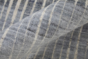 Homeroots 12' Blue Ivory & Gray Abstract Hand Woven Distressed Area Rug - Artisan Crafted, Unique Style & Comfort Blue,Ivory,Gray Wool Blend 617294