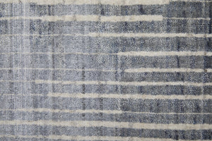 Homeroots 12' Blue Ivory & Gray Abstract Hand Woven Distressed Area Rug - Artisan Crafted, Unique Style & Comfort Blue,Ivory,Gray Wool Blend 617294