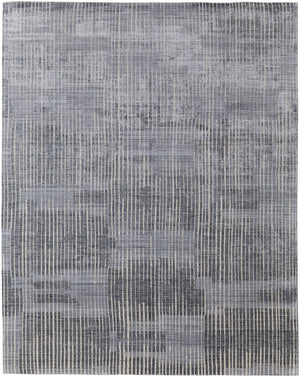 Homeroots 12' Blue Ivory & Gray Abstract Hand Woven Distressed Area Rug - Artisan Crafted, Unique Style & Comfort Blue,Ivory,Gray Wool Blend 617294