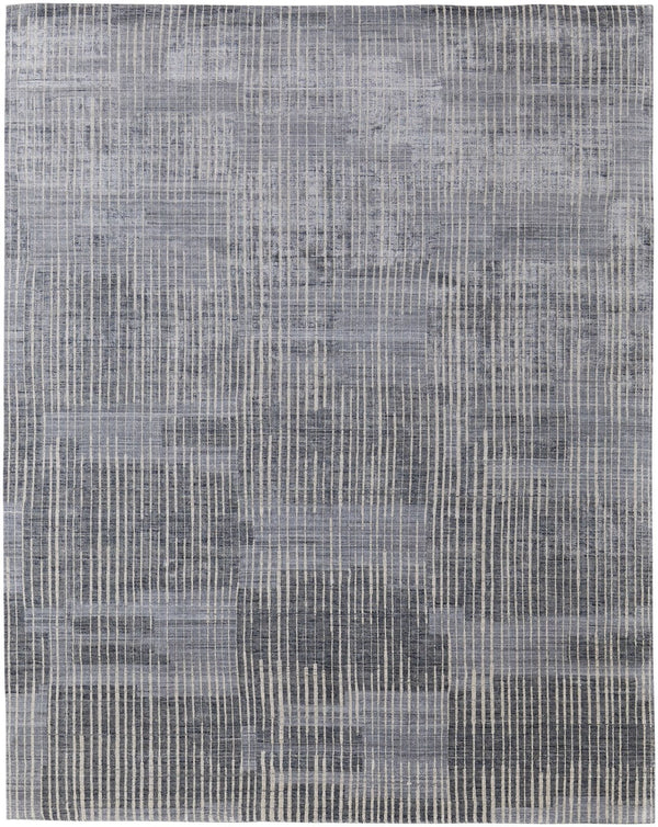 Homeroots 12' Blue Ivory & Gray Abstract Hand Woven Distressed Area Rug - Artisan Crafted, Unique Style & Comfort Blue,Ivory,Gray Wool Blend 617294