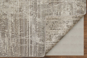 Homeroots 12' Gray And Ivory Abstract Hand Woven Distressed Area Rug - Unique Artisan Craftsmanship, 144"X180" Gray,Ivory Wool Blend 617295