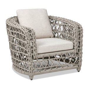 English Elm Jennifer Taylor Home - Everly Barrel Patio Arm Chair with 37.5" W Woven Olefin Frame, Quick-Dry Foam & Removable Covers B2719P245982