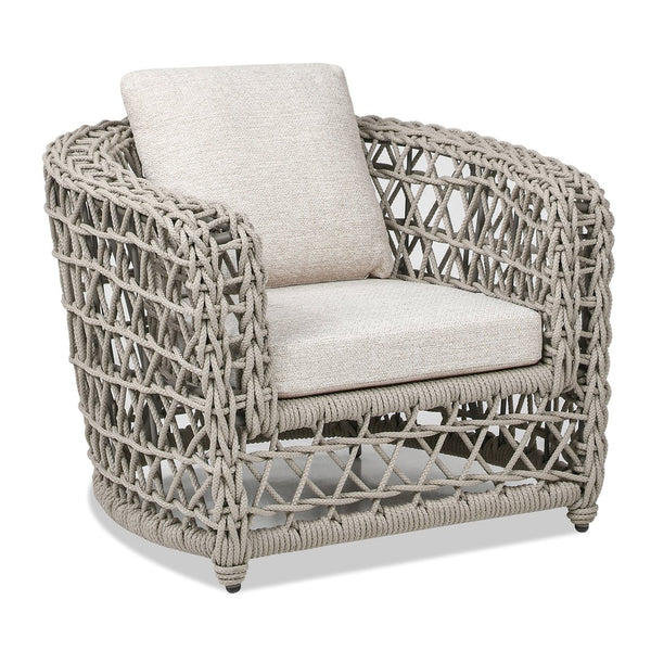 English Elm Jennifer Taylor Home - Everly Barrel Patio Arm Chair with 37.5" W Woven Olefin Frame, Quick-Dry Foam & Removable Covers B2719P245982