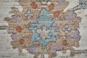 Homeroots 5' X 8' Floral Distressed Area Rug - Stylish, Durable, Stain-resistant For Kid & Pet-friendly Homes Ivory,Brown,Blue Polypropylene Blend 617322