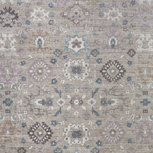 Homeroots 5' X 8' Floral Distressed Area Rug - Durable, Stain Resistant Design Perfect For Homes With Kids & Pets Gray,Blue,Taupe Polypropylene Blend 617323
