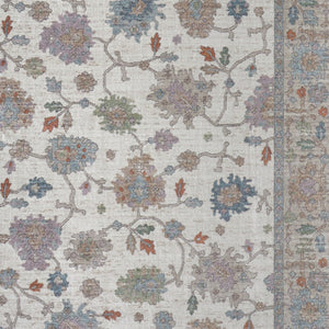 Homeroots 5' X 8' Floral Distressed Area Rug - Stylish, Durable, Stain-resistant For Kid & Pet-friendly Homes Ivory,Brown,Blue Polypropylene Blend 617327