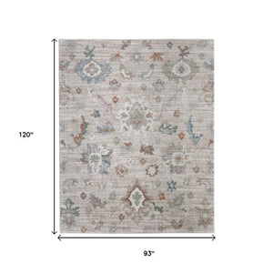 Homeroots 5' Abstract Distressed Area Rug - Durable, Stain Resistant, Perfect For Kids & Pets, Stylish Focal Point Tan,Brown,Blue Polypropylene Blend 617331