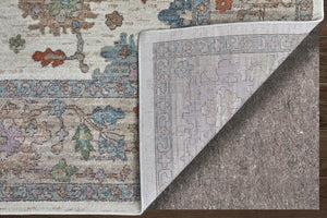 Homeroots 5' X 8' Floral Distressed Area Rug - Stylish, Durable, Stain-resistant For Kid & Pet-friendly Homes Ivory,Brown,Blue Polypropylene Blend 617337