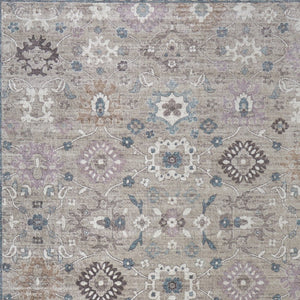 Homeroots 5' X 8' Floral Distressed Area Rug - Durable, Stain Resistant Design Perfect For Homes With Kids & Pets Gray,Blue,Taupe Polypropylene Blend 617343