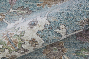 Homeroots 5' X 8' Floral Distressed Area Rug - Durable, Stain Resistant Bohemian Design For Any Space Blue,Ivory,Brown Polypropylene Blend 617344