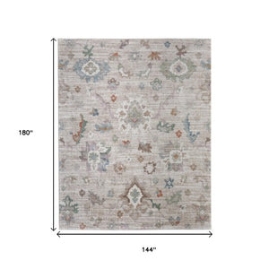 Homeroots 5' Abstract Distressed Area Rug - Durable, Stain Resistant, Perfect For Kids & Pets, Stylish Focal Point Tan,Brown,Blue Polypropylene Blend 617346