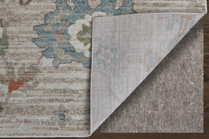 Homeroots 5' Abstract Distressed Area Rug - Durable, Stain Resistant, Perfect For Kids & Pets, Stylish Focal Point Tan,Brown,Blue Polypropylene Blend 617346