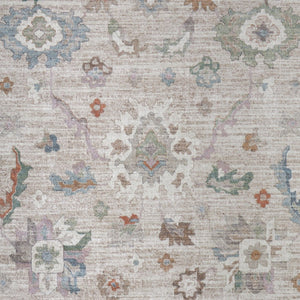 Homeroots 5' Abstract Distressed Area Rug - Durable, Stain Resistant, Perfect For Kids & Pets, Stylish Focal Point Tan,Brown,Blue Polypropylene Blend 617346