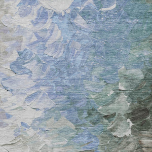 HomeRoots 5' Elevate Your Space with a Stylish Denim Blue and Taupe Abstract Washable Indoor/Outdoor Rug 9' X 12' 617351