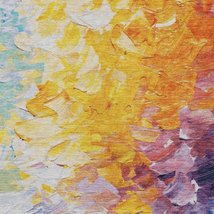 HomeRoots 5' Vibrant Gold Yellow and Teal Abstract Washable Area Rug for Indoor and Outdoor Spaces 5' X 8' 617354