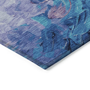 HomeRoots 5' Vibrant Gold Yellow and Teal Abstract Washable Area Rug for Indoor and Outdoor Spaces 8' X 10' 617356