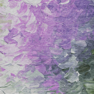 HomeRoots 5' Abstract Washable Indoor Outdoor Area Rug in Purple, Olive Green & Silver – Modern Design & Easy Care 8' X 10' 617368