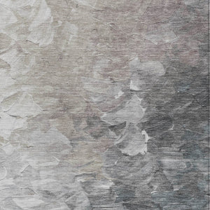 HomeRoots 9' X 12' Washable Taupe Brown & Silver Abstract Area Rug - Durable, Stylish for Indoor/Outdoor Use 617375