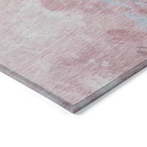 HomeRoots 5' Stylish Blush Ivory and Blue Abstract Area Rug – Washable, Durable, Indoor/Outdoor Elegance 8' X 10' 617392