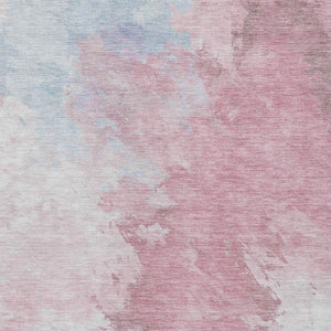 HomeRoots 5' Stylish Blush Ivory and Blue Abstract Area Rug – Washable, Durable, Indoor/Outdoor Elegance 8' X 10' 617392