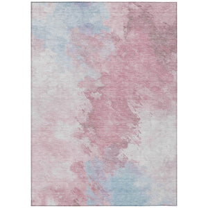 HomeRoots 5' Stylish Blush Ivory and Blue Abstract Area Rug – Washable, Durable, Indoor/Outdoor Elegance 10' X 14' 617394