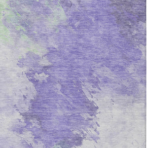 HomeRoots 5' Stylish Abstract Area Rug in Lavender, Mint Green & Ivory – Washable for Indoor & Outdoor Use 5' X 8' 617402