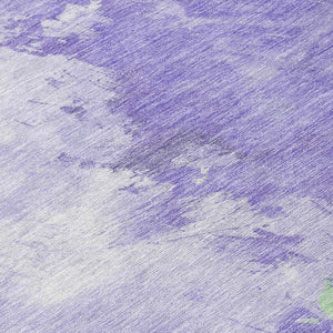 HomeRoots 5' Stylish Abstract Area Rug in Lavender, Mint Green & Ivory – Washable for Indoor & Outdoor Use 8' Round 617403