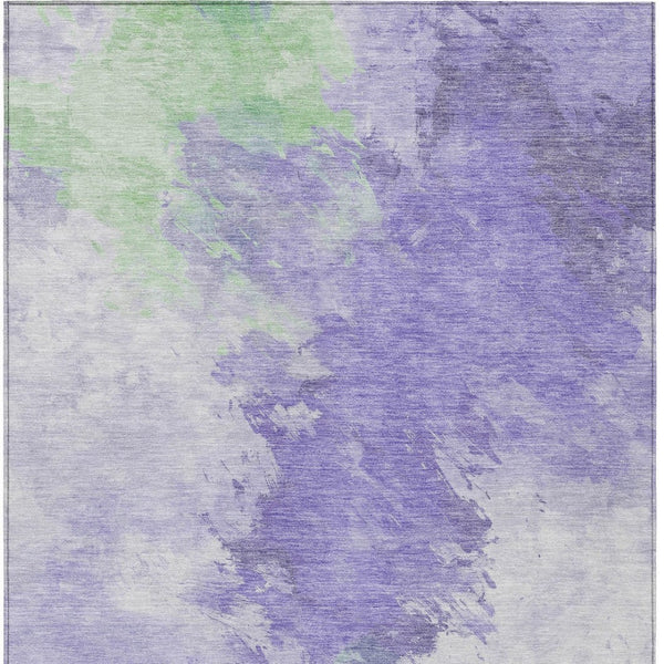 HomeRoots 5' Stylish Abstract Area Rug in Lavender, Mint Green & Ivory – Washable for Indoor & Outdoor Use 8' X 10' 617404