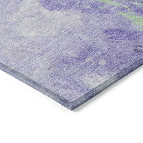 HomeRoots 5' Stylish Abstract Area Rug in Lavender, Mint Green & Ivory – Washable for Indoor & Outdoor Use 9' X 12' 617405