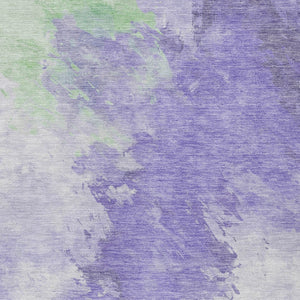 HomeRoots 5' Stylish Abstract Area Rug in Lavender, Mint Green & Ivory – Washable for Indoor & Outdoor Use 9' X 12' 617405