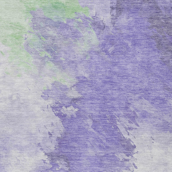 HomeRoots 5' Stylish Abstract Area Rug in Lavender, Mint Green & Ivory – Washable for Indoor & Outdoor Use 9' X 12' 617405