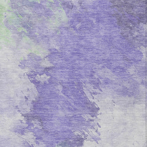HomeRoots 5' Stylish Abstract Area Rug in Lavender, Mint Green & Ivory – Washable for Indoor & Outdoor Use 10' X 14' 617406