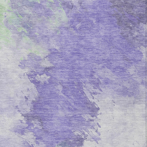 HomeRoots 5' Stylish Abstract Area Rug in Lavender, Mint Green & Ivory – Washable for Indoor & Outdoor Use 10' X 14' 617406
