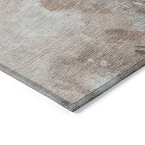 HomeRoots 5' Abstract Washable Area Rug in Brown, Ivory & Gray – Durable, Stylish for Indoor & Outdoor Spaces 5' X 8' 617408