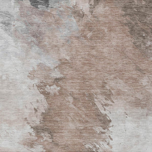 HomeRoots 5' Abstract Washable Area Rug in Brown, Ivory & Gray – Durable, Stylish for Indoor & Outdoor Spaces 5' X 8' 617408