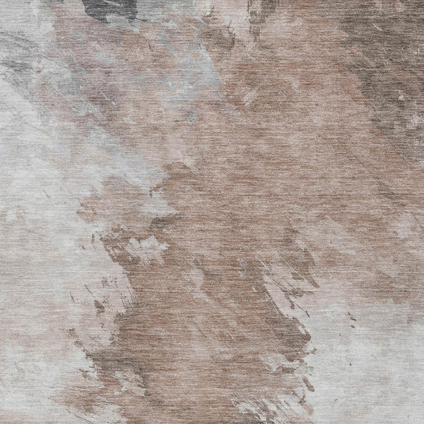 HomeRoots 5' Abstract Washable Area Rug in Brown, Ivory & Gray – Durable, Stylish for Indoor & Outdoor Spaces 5' X 8' 617408