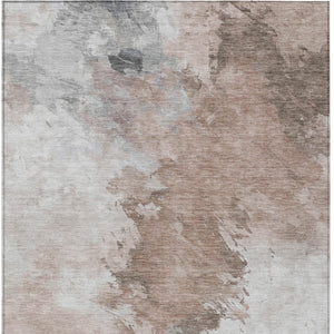 HomeRoots 5' Abstract Washable Area Rug in Brown, Ivory & Gray – Durable, Stylish for Indoor & Outdoor Spaces 10' X 14' 617412