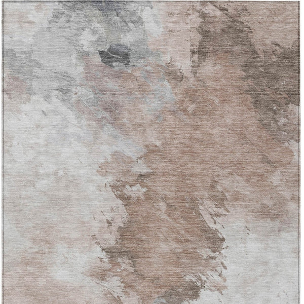HomeRoots 5' Abstract Washable Area Rug in Brown, Ivory & Gray – Durable, Stylish for Indoor & Outdoor Spaces 10' X 14' 617412