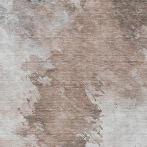 HomeRoots 5' Abstract Washable Area Rug in Brown, Ivory & Gray – Durable, Stylish for Indoor & Outdoor Spaces 10' X 14' 617412