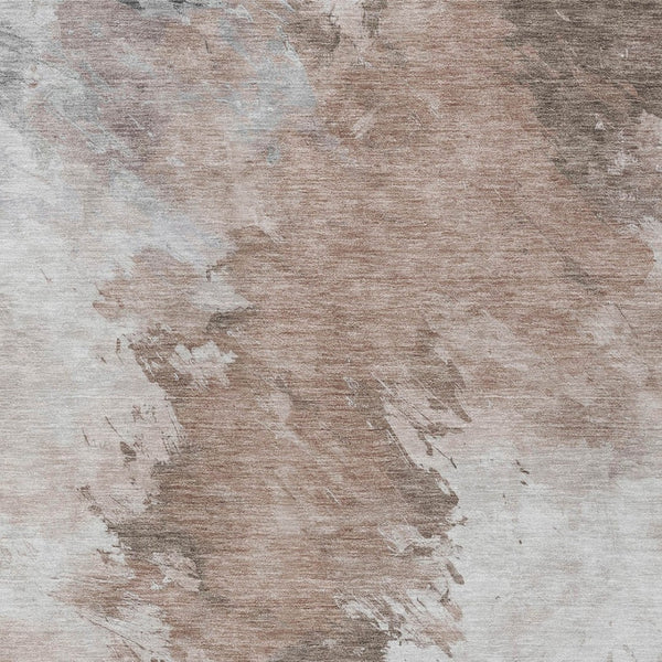 HomeRoots 5' Abstract Washable Area Rug in Brown, Ivory & Gray – Durable, Stylish for Indoor & Outdoor Spaces 10' X 14' 617412