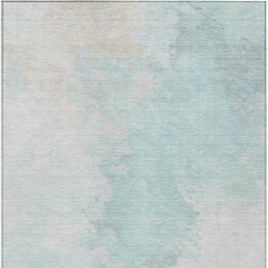 HomeRoots 5' Brighten Your Space with a Pale Aqua Beige Ivory Abstract Area Rug for Indoor Outdoor Use 5' X 8' 617414