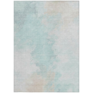 HomeRoots 5' Brighten Your Space with a Pale Aqua Beige Ivory Abstract Area Rug for Indoor Outdoor Use 8' X 10' 617416