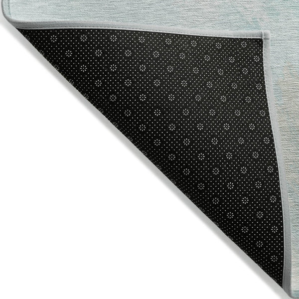 HomeRoots 5' Brighten Your Space with a Pale Aqua Beige Ivory Abstract Area Rug for Indoor Outdoor Use 10' X 14' 617418