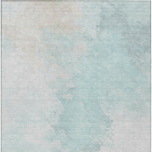 HomeRoots 5' Brighten Your Space with a Pale Aqua Beige Ivory Abstract Area Rug for Indoor Outdoor Use 10' X 14' 617418