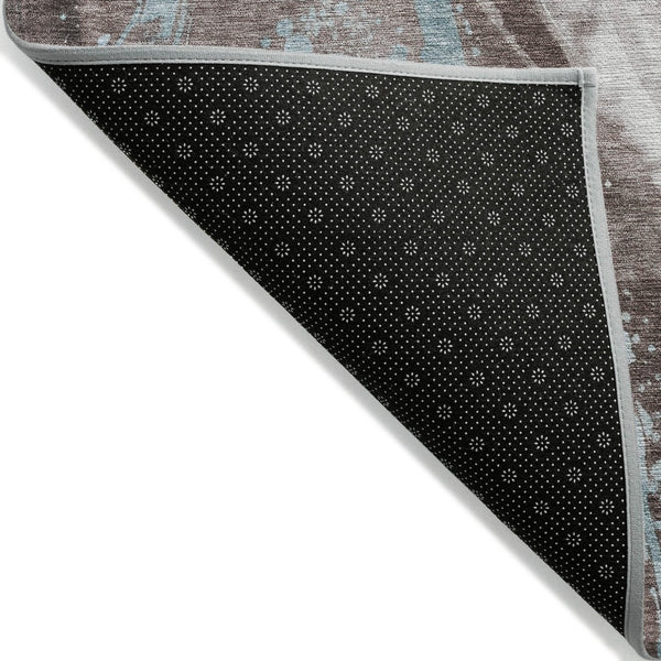 HomeRoots 9' X 12' Abstract Area Rug in Taupe & Sky Blue – Washable, Durable, Indoor/Outdoor Use, Perfect for Homes 617447