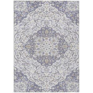 HomeRoots 5' Elegant Lavender and Ivory Medallion Area Rug – Durable, Washable Design for Indoor and Outdoor Use 10' X 14' 617466