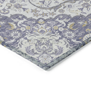 HomeRoots 5' Elegant Lavender and Ivory Medallion Area Rug – Durable, Washable Design for Indoor and Outdoor Use 10' X 14' 617466